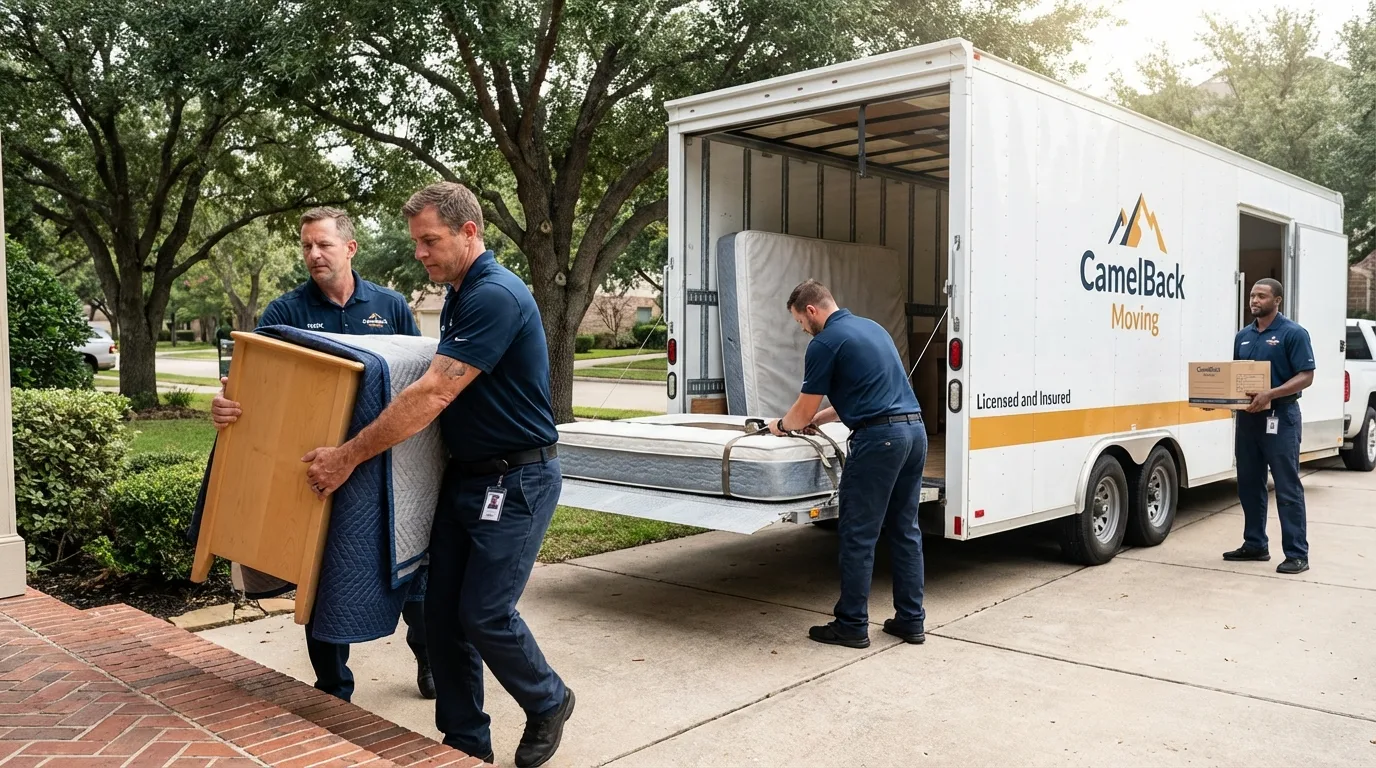 Crew loading residential truck for cross-state move from Toughkenamon, PA