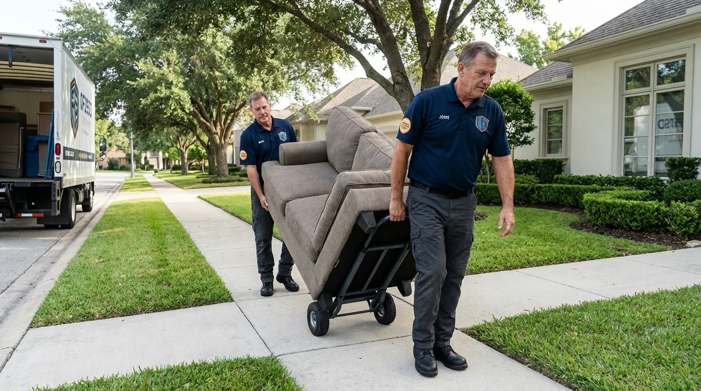 Local residential moving crew loading furniture in Toughkenamon, PA